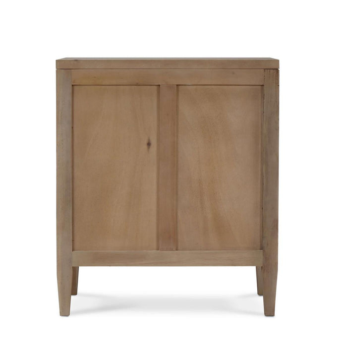Bramble - Belgravia Bedside Table in Sandbar w/ White Inset Rattan - 76558SNB-RT01---