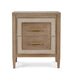 Bramble - Belgravia Bedside Table in Sandbar w/ White Inset Rattan - 76558SNB-RT01--- - GreatFurnitureDeal