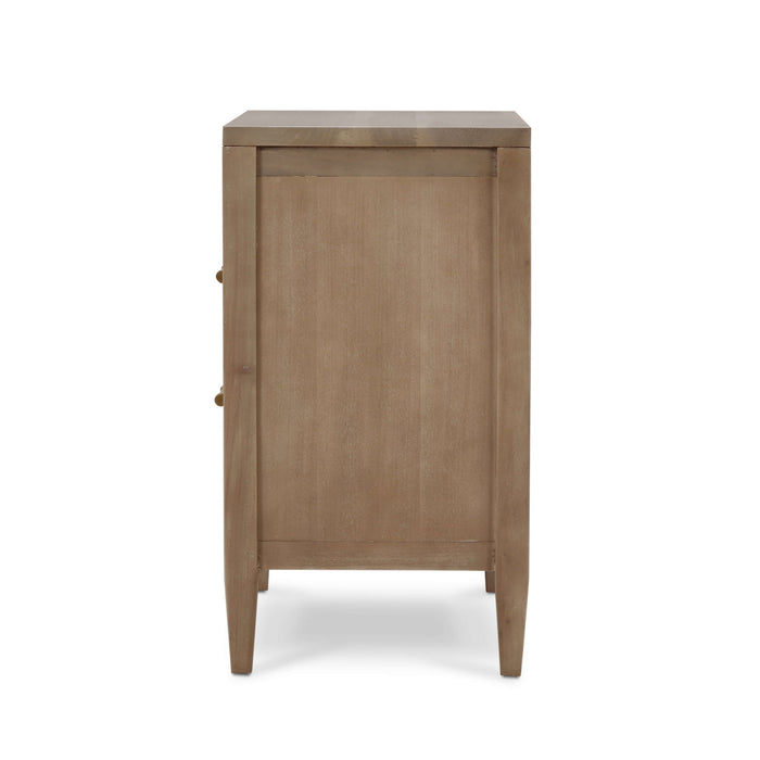 Bramble - Belgravia Bedside Table in Sandbar w/ White Inset Rattan - 76558SNB-RT01--- - GreatFurnitureDeal