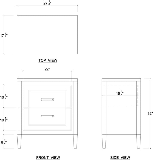 Bramble - Belgravia Bedside Table - BR-76559 - GreatFurnitureDeal
