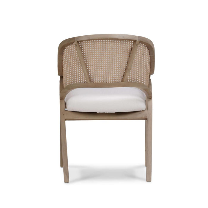 Bramble - Mayfair Chair in Sandbar w/ Arctic White Performance Fabric & Rattan Natural on Back (Set of 2) - 76560SNBSF204RNAT---