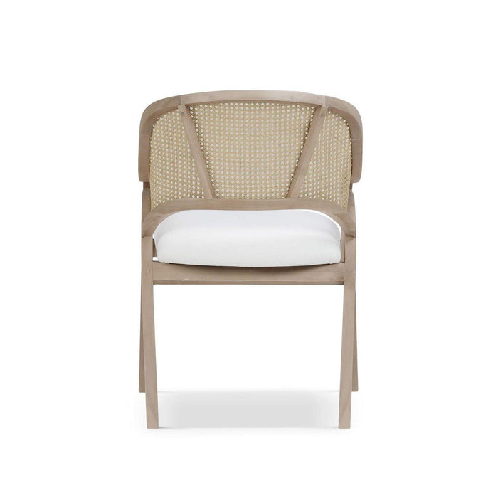 Bramble - Mayfair Chair in Sandbar w/ Arctic White Performance Fabric & Rattan Natural on Back (Set of 2) - 76560SNBSF204RNAT--- - GreatFurnitureDeal