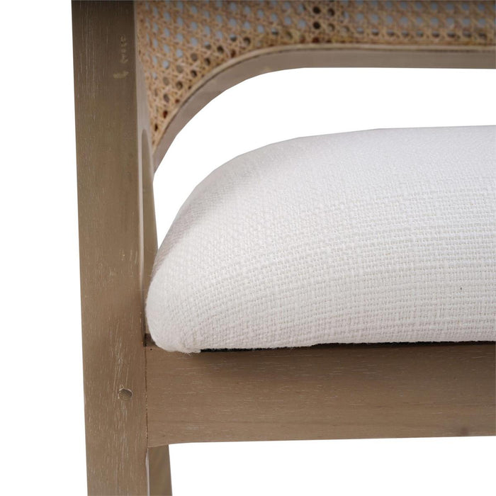 Bramble - Mayfair Chair in Sandbar w/ Arctic White Performance Fabric & Rattan Natural on Back (Set of 2) - 76560SNBSF204RNAT---