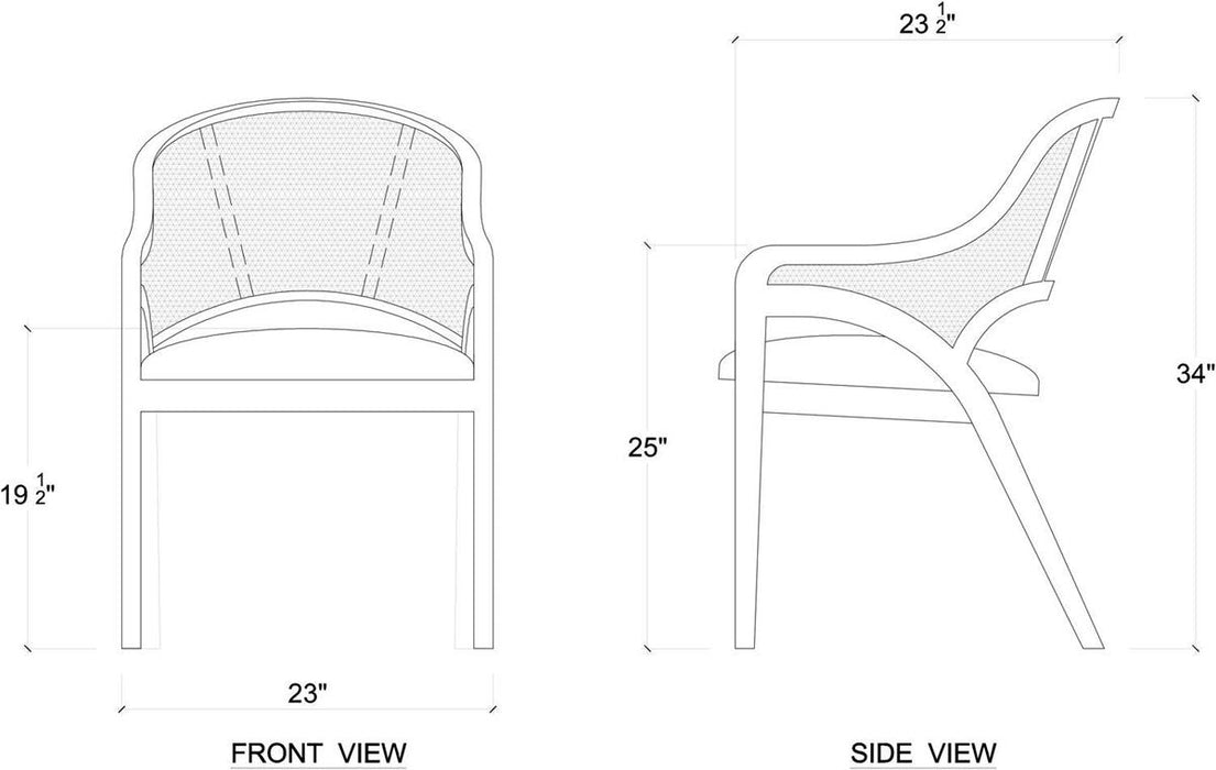 Bramble - Mayfair Chair in Sandbar w/ Arctic White Performance Fabric & Rattan Natural on Back (Set of 2) - 76560SNBSF204RNAT--- - GreatFurnitureDeal