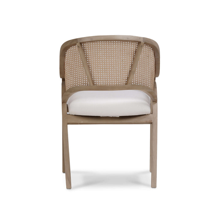 Bramble - Mayfair Chair in Sandbar w/ Arctic White Performance Fabric & Rattan Natural on Back - BR-76560SNBSF204RNAT--- - GreatFurnitureDeal