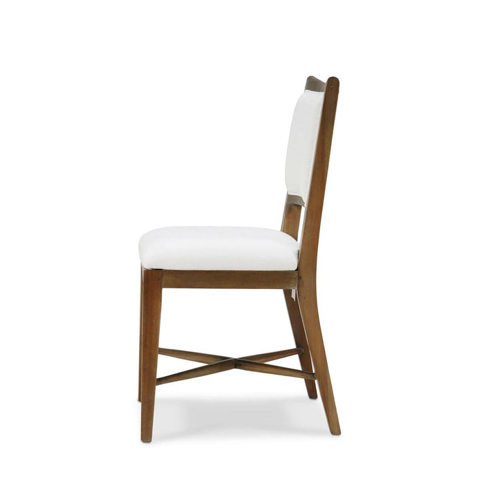 Bramble - Fitzrovia Dining Chair in Straw Wash w/ Arctic White Performance Fabric & White Rattan (Set of 2) - 76563STWSF204RT01---
