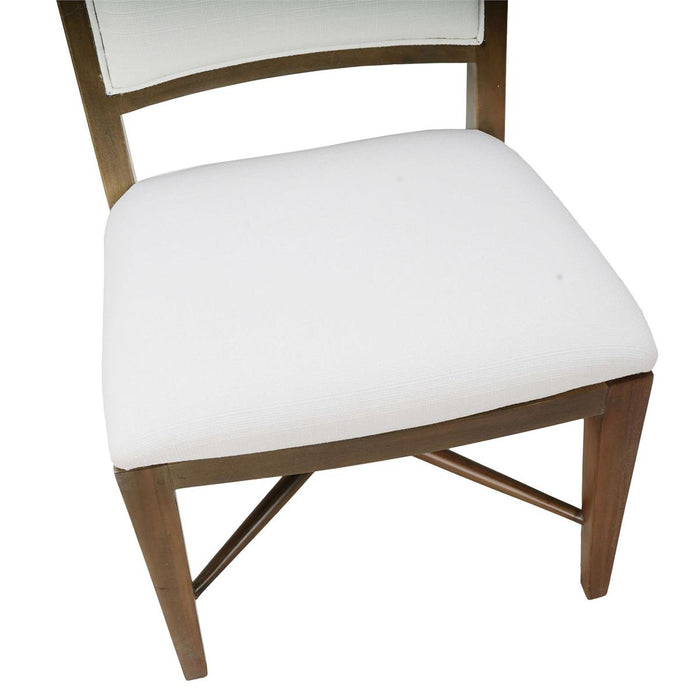 Bramble - Fitzrovia Dining Chair in Straw Wash w/ Arctic White Performance Fabric & White Rattan (Set of 2) - 76563STWSF204RT01---
