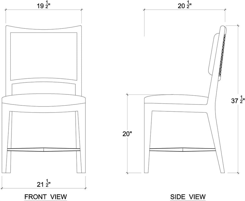 Bramble - Fitzrovia Dining Chair in Straw Wash w/ Arctic White Performance Fabric & White Rattan (Set of 2) - 76563STWSF204RT01---