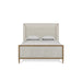 Bramble - Belgravia Upholstered Queen Bed in Sandbar. Upholstered in Dinara Natural Performance Fabric w/ White Rattan - BR-76565SNBSF227RT01--- - GreatFurnitureDeal