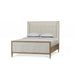 Bramble - Belgravia Upholstered Queen Bed in Sandbar. Upholstered in Dinara Natural Performance Fabric w/ White Rattan - BR-76565SNBSF227RT01--- - GreatFurnitureDeal