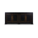 Bramble - Fleet Linen Wrapped 4 Door Sideboard in Black - BR-76569 - GreatFurnitureDeal