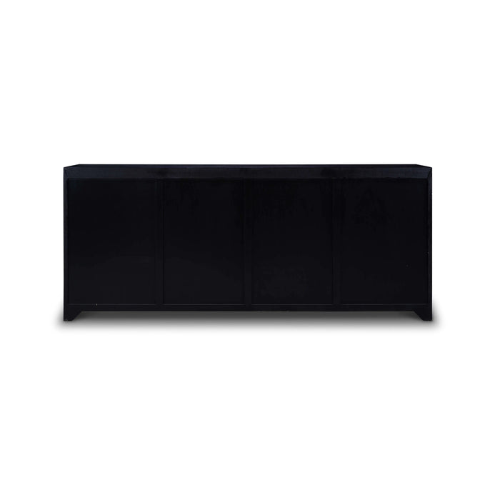 Bramble - Fleet Linen Wrapped 4 Door Sideboard in Black - BR-76569 - GreatFurnitureDeal