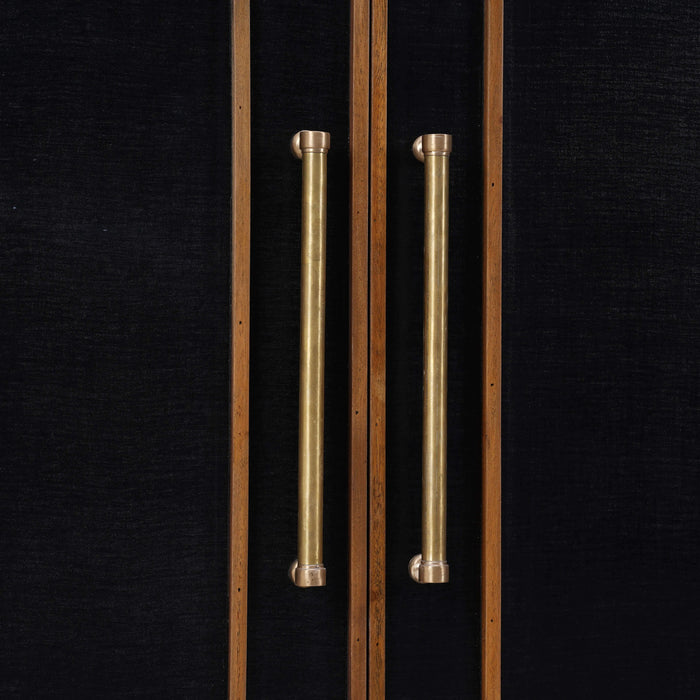 Bramble - Fleet Linen Wrapped 4 Door Sideboard in Black - BR-76569 - GreatFurnitureDeal