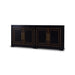 Bramble - Fleet Linen Wrapped 4 Door Sideboard in Black - BR-76569 - GreatFurnitureDeal