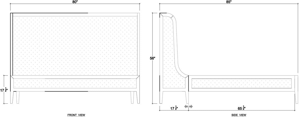 Bramble - Mornington King Upholstered & Linen Wrapped Bed w/ True White Frame Yuko Sky Performance Fabric & Pale Blue Linen - 76573TRWSF208-FPBE--