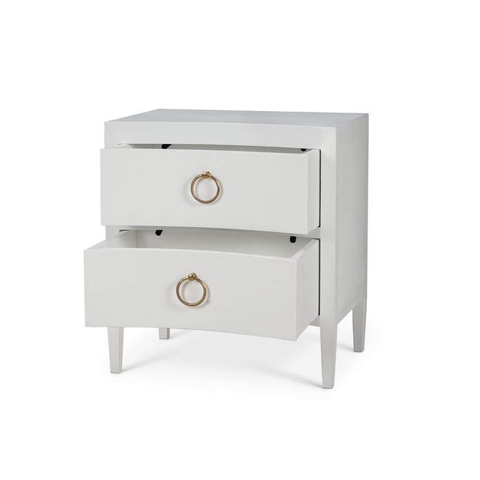 Bramble - Mornington Linen Wrapped Nightstand in True White - 76575FTRW-----
