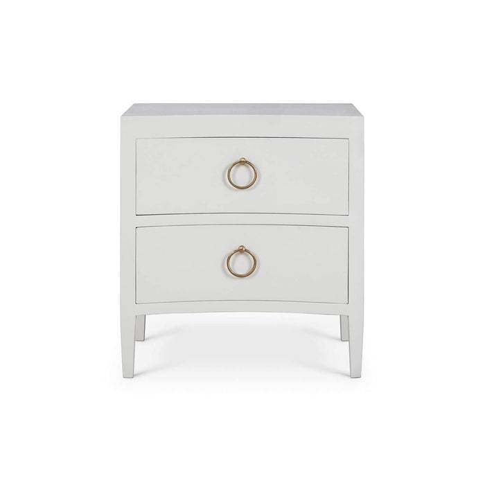 Bramble - Mornington Linen Wrapped Nightstand in True White - 76575FTRW-----