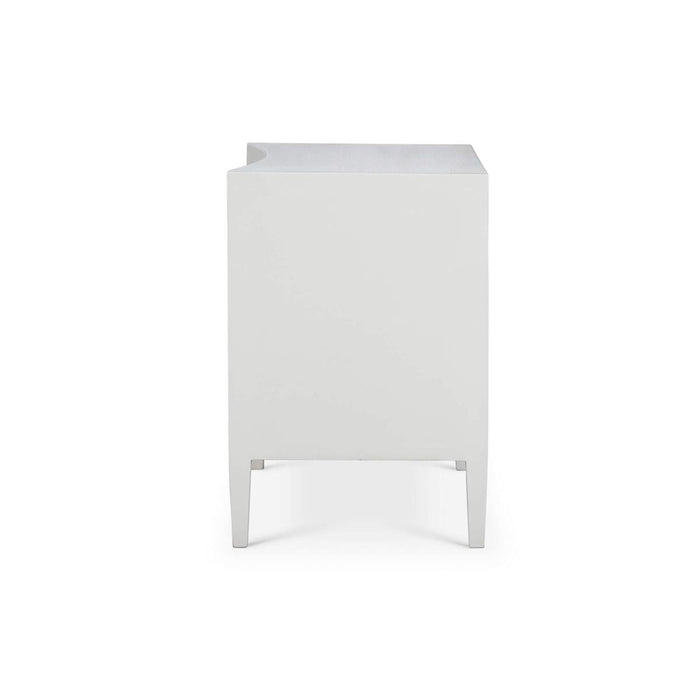 Bramble - Mornington Linen Wrapped Nightstand in True White - 76575FTRW-----