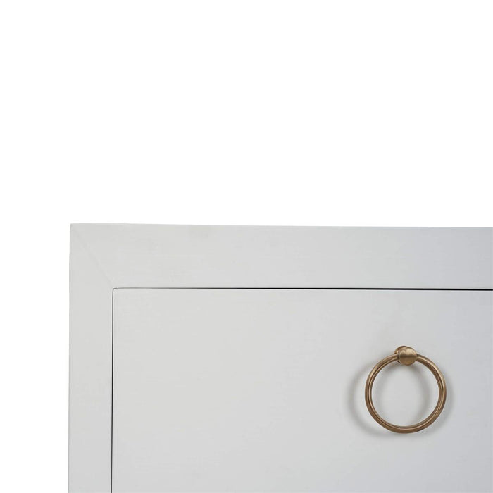Bramble - Mornington Linen Wrapped Nightstand in True White - 76575FTRW-----
