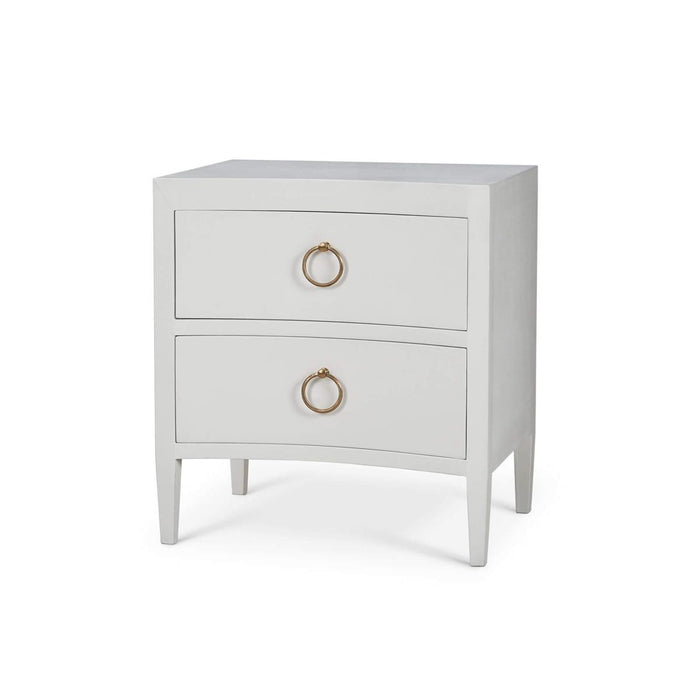 Bramble - Mornington Linen Wrapped Nightstand in True White - 76575FTRW-----