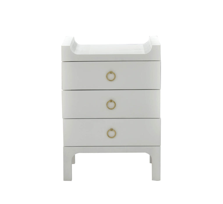 Bramble - Fulham Linen Wrapped Nightstand in Linen True White - US-WS-76583FTRW----- - GreatFurnitureDeal