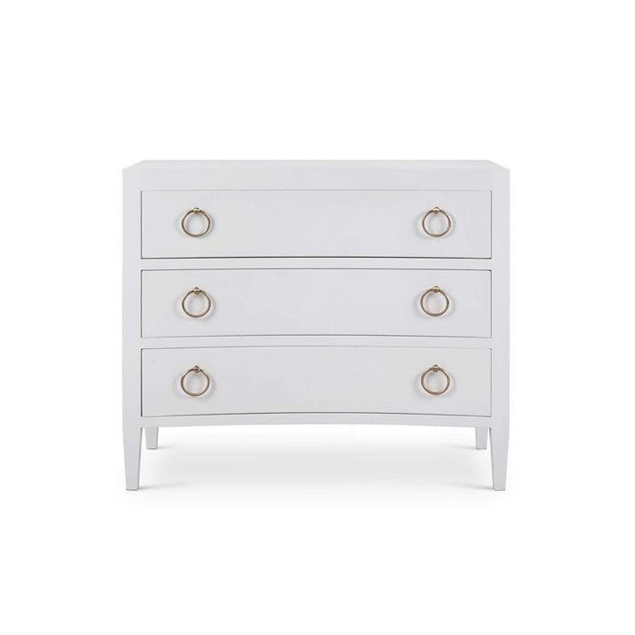 Bramble - Mornington Linen Wrapped 3 Drawer Dresser in True White - 76584FTRW-----