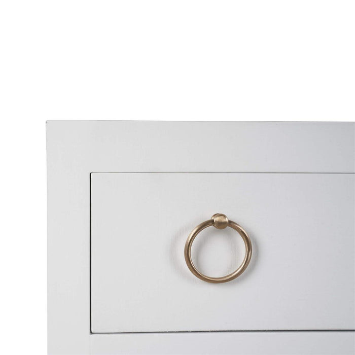 Bramble - Mornington Linen Wrapped 3 Drawer Dresser in True White - 76584FTRW-----