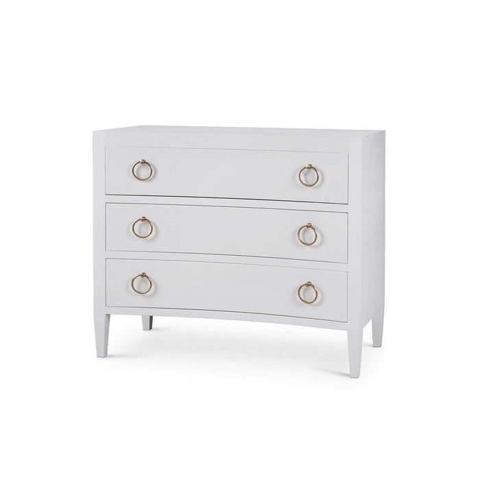 Bramble - Mornington Linen Wrapped 3 Drawer Dresser in True White - 76584FTRW-----