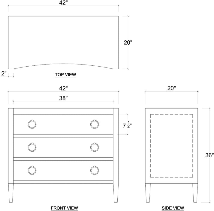 Bramble - Mornington Linen Wrapped 3 Drawer Dresser - BR-76584 - GreatFurnitureDeal