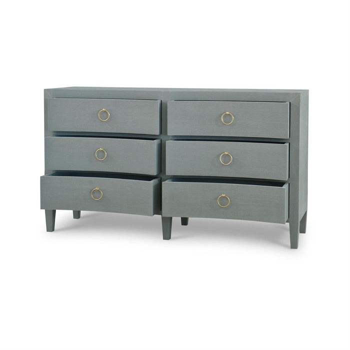 Bramble - Mornington Linen Wrapped 6 Drawer Dresser in Linen Pale Blue - 76585FPBE-----