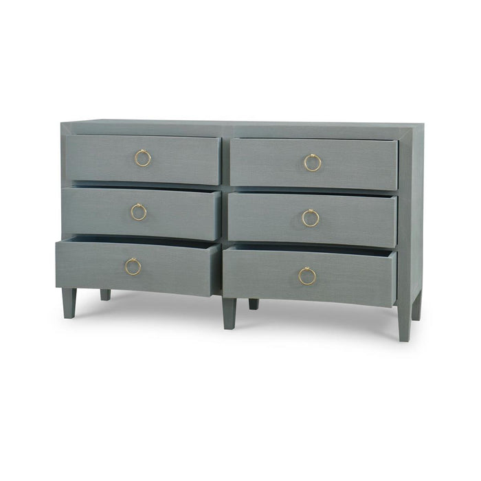 Bramble - Mornington Linen Wrapped 6 Drawer Dresser in Linen Pale Blue - 76585FPBE-----