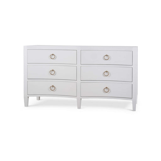 Bramble - Mornington Linen Wrapped 6 Drawer Dresser in True White - 76585FTRW----- - GreatFurnitureDeal