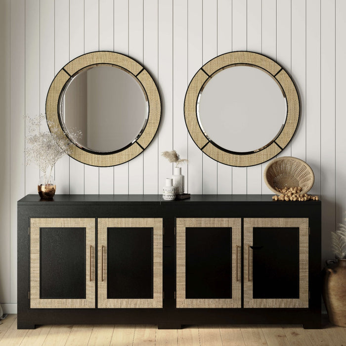 Bramble - Fleet 4 Door Sideboard w/ Rattan - BR-76593 - GreatFurnitureDeal