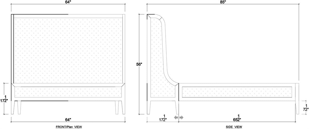 Bramble - Mornington Queen Upholstered & Linen Wrapped Bed w/ True White Frame Yuko Sky Performance Fabric & Pale Blue Linen - 76598TRWSF208-FPBE--