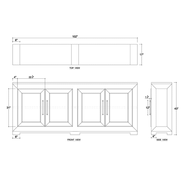 Bramble - Fleet 4 Door Sideboard - BR-76601 - GreatFurnitureDeal