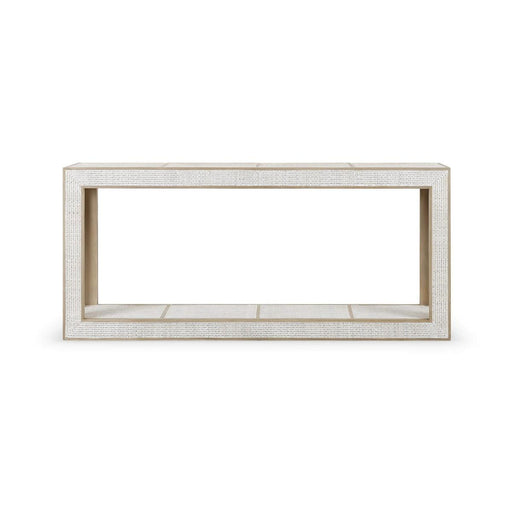 Bramble - Finsbury Console Table in Sandbar w/ White Inset Rattan - 76604SNB-RT01--- - GreatFurnitureDeal