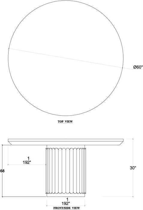 Bramble - Portobello 60" Round Dining Table in Sandbar - 76609SNB-----