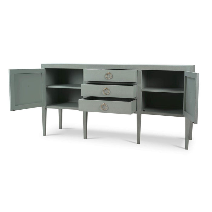 Bramble - Westminster Concave Sideboard Wrapped in Pale Blue Linen - 76614FPBE-----