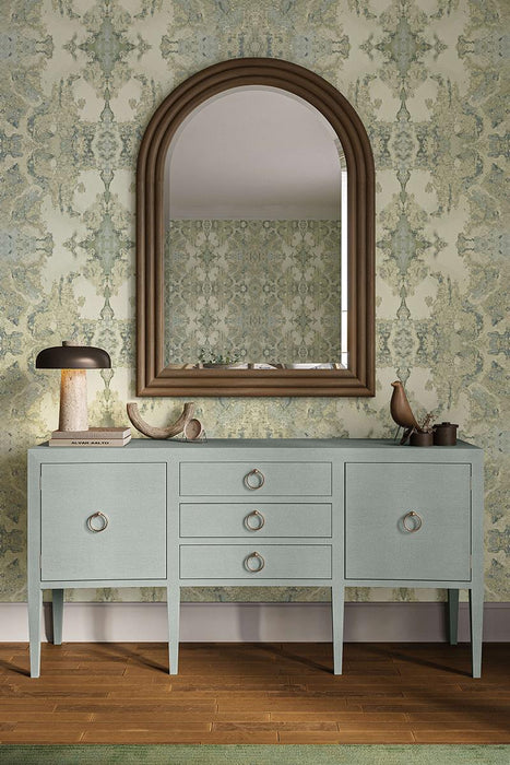 Bramble - Westminster Concave Sideboard Wrapped in Pale Blue Linen - 76614FPBE-----