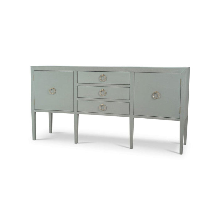 Bramble - Westminster Concave Sideboard Wrapped in Pale Blue Linen - 76614FPBE-----