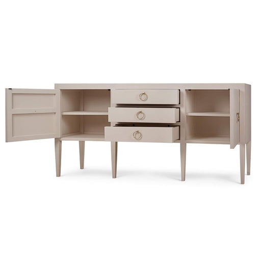 Bramble - Westminster Concave Sideboard Wrapped in Putty Linen - 76614FPUT----- - GreatFurnitureDeal