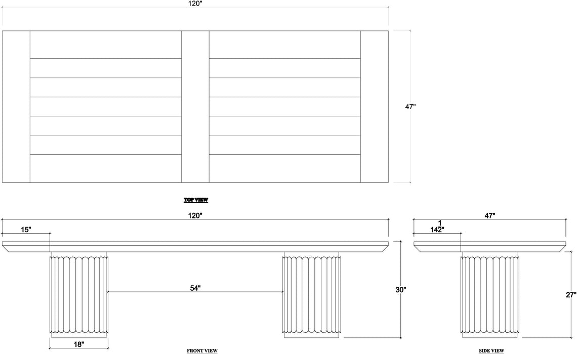 Bramble - Portobello Rectangular Dining Table 120" - BR-76620 - GreatFurnitureDeal
