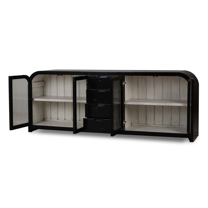 Bramble - Richmond 4 Door Sideboard w/ Glass - BR-76624 - GreatFurnitureDeal