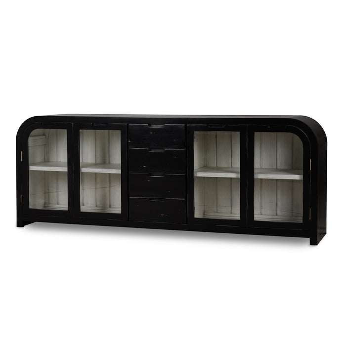 Bramble - Richmond 4 Door Sideboard w/ Glass - BR-76624 - GreatFurnitureDeal