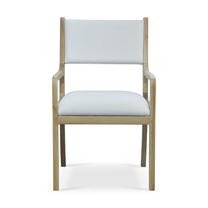 Bramble - Norfolk Dining Chair In Fruitwood w/ Arctic White Performance Fabric - 76626FRWSF204---- - GreatFurnitureDeal