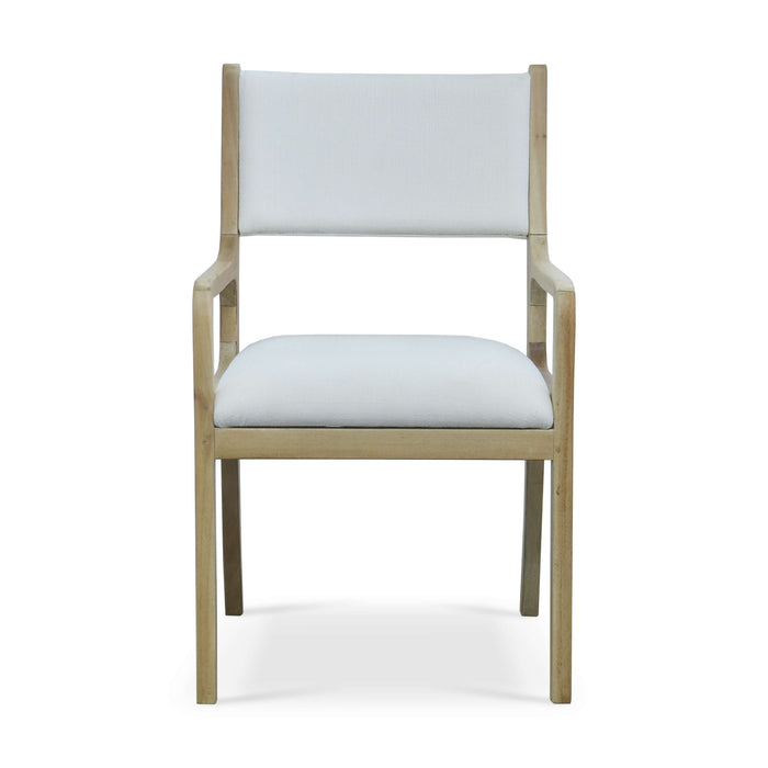 Bramble - Norfolk Dining Chair In Fruitwood w/ Arctic White Performance Fabric - BR-76626FRWSF204---- - GreatFurnitureDeal
