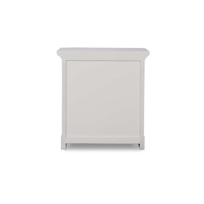 Bramble - Claremont Linen Wrapped Bedside Cabinet In Dove White - 76628FDOW----- - GreatFurnitureDeal