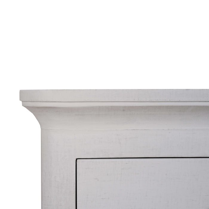 Bramble - Claremont Linen Wrapped Bedside Cabinet In Dove White - 76628FDOW----- - GreatFurnitureDeal