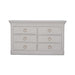 Bramble - Claremont Linen Wrapped 6 Drawer Dresser In Dove White - BR-76630FDOW----- - GreatFurnitureDeal