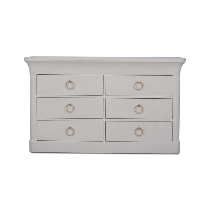 Bramble - Claremont 6 Drawer Linen Wrapped Dresser in Linen Dove White - US-WS-76630FDOW-----